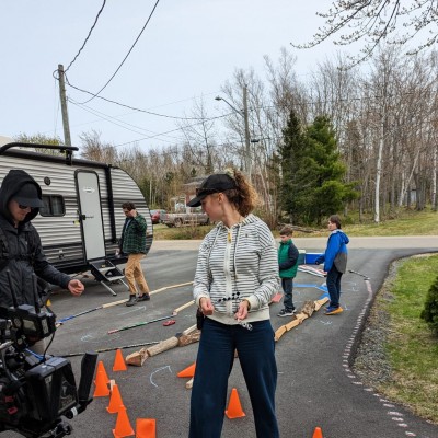 On set directing an episode of C_est moi qui décide in New Brunswick, 2023